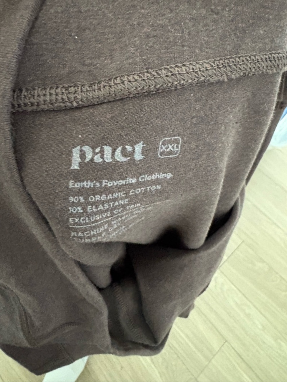 Dark Brown High-Waist Leggings with Side Pocket Pact Organic Cotton NWOT - Picture 5 of 5